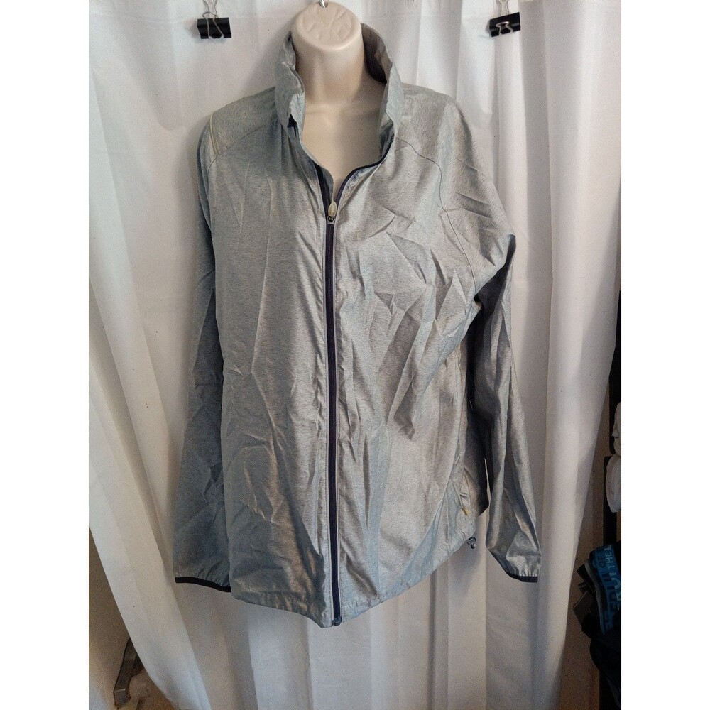 Asics ELECTRO Womens Zipper Front LED Shoulder Light Jacket XL Heather Grey